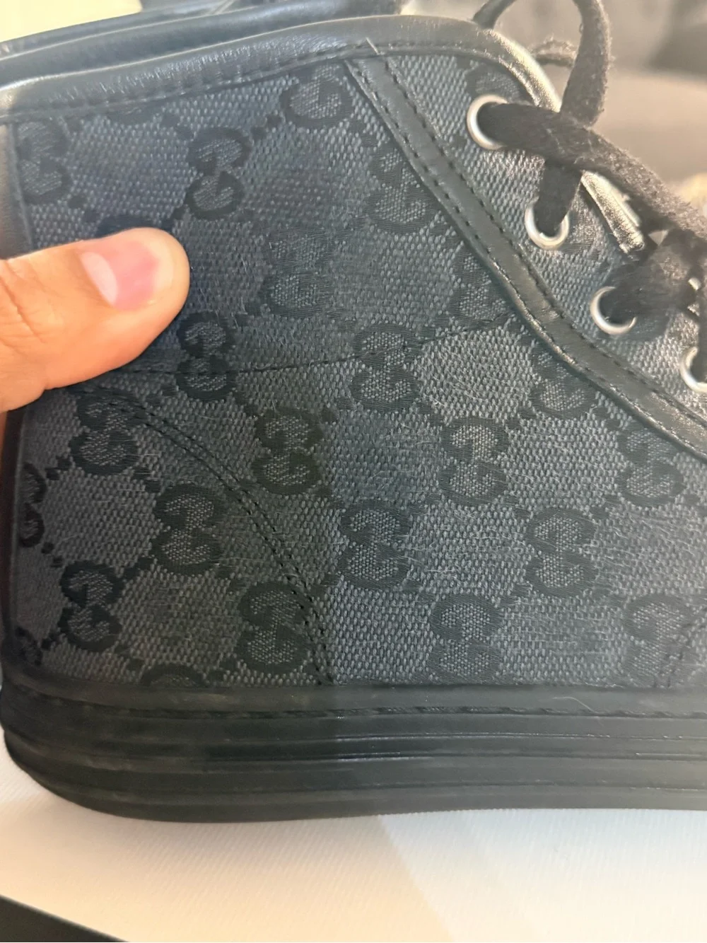 Gucci Black High-Top GG Canvas Sneaker